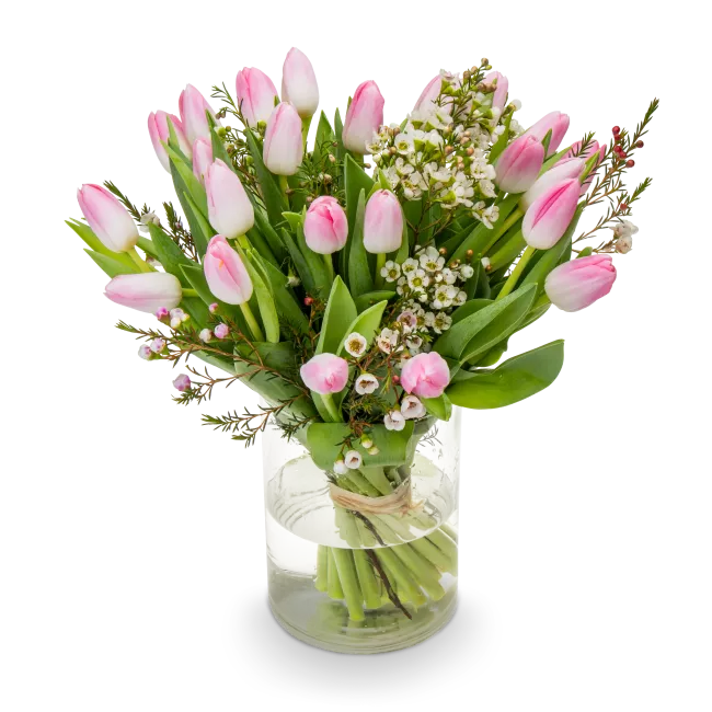 Kytice růžových tulipánů